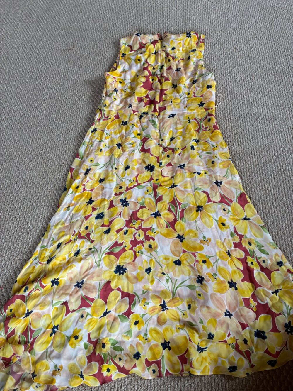 Tahari Naomi Floral Silk Asymmetrical Sleeveless Midi-Dress Size 14 $495 - Picture 8 of 8